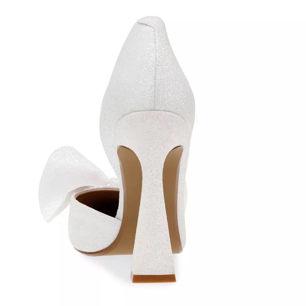 Betsey Johnson Glitter Cream Bow Heels - Picture 4 of 4